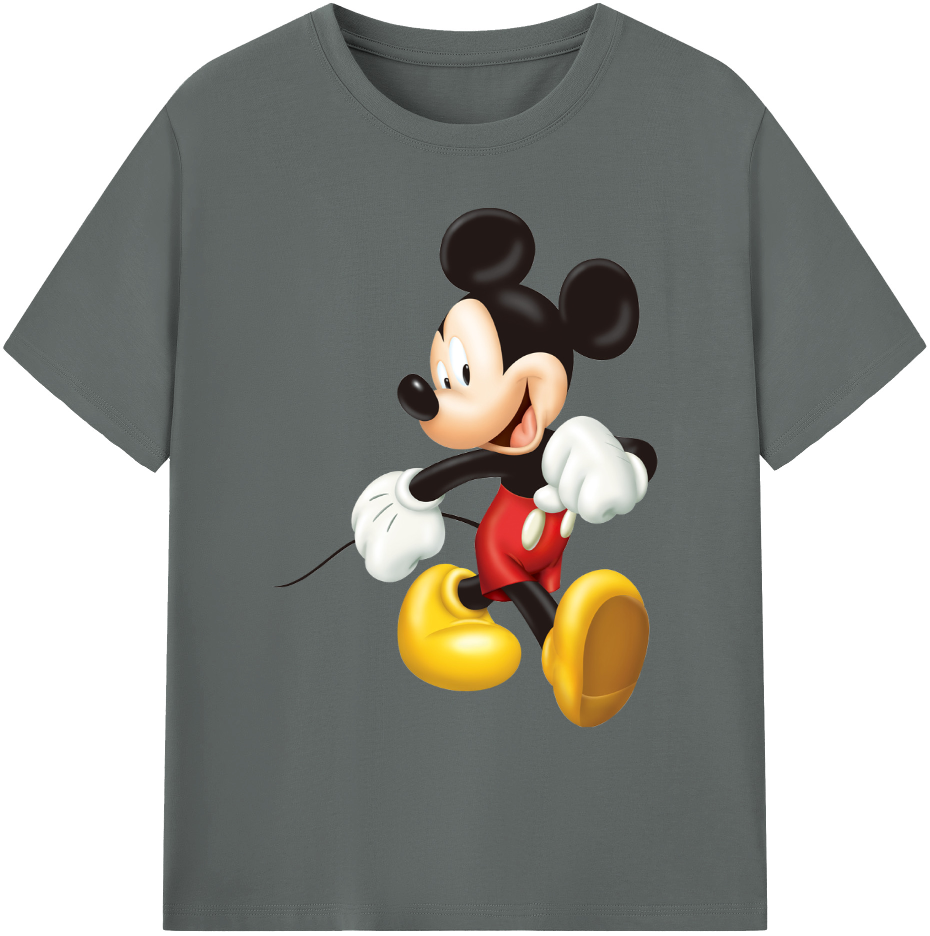 ミッキーマウス Mickey Mouse 綿100％ メンズ半袖Tシャツ｜肌触りやわらか＆通気性